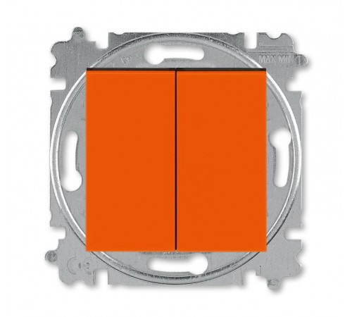 ABB Levit Оранжевый / дымчатый чёрный Выключатель кнопочный 2-кл.  3559H-A87445 66W  2CHH598745A6066  ABB