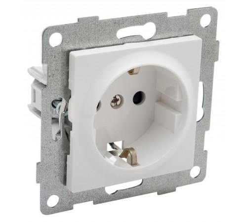 Ugra Розетка 1-ой с/з с з/ш, СУ , 16А, 250В, белый  С11Р4-001  GUSI Electric