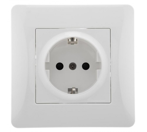 Ugra Розетка 1-ой с/з с з/ш, СУ , 16А, 250В, белый  С11Р4-001  GUSI Electric