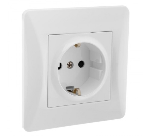 Ugra Розетка 1-ой с/з с з/ш, СУ , 16А, 250В, белый  С11Р4-001  GUSI Electric