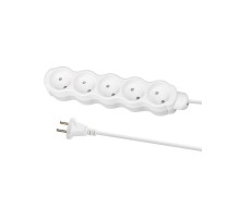Удлинитель бытовой "Люкс" 5 гнезд, 7 м, б/з, с з/ш, ПВС 2х1,0 мм2, 10 А, 250 В, 2400 Вт  SQ1303-4014  TDM
