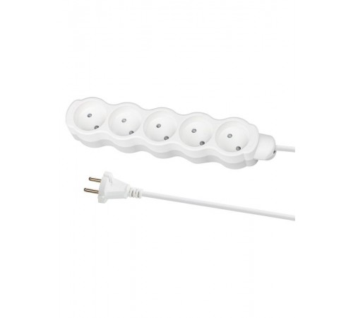 Удлинитель бытовой "Люкс" 5 гнезд, 7 м, б/з, с з/ш, ПВС 2х1,0 мм2, 10 А, 250 В, 2400 Вт  SQ1303-4014  TDM