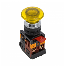 Кнопка AELA-22 желтая с подсветкой NO+NC 380В Грибок PROxima  pbn-aela-1o-380  EKF