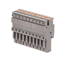 Штекер, зажим push-in, 10 точек подключения, 2.5 кв.мм, серый  VPR-P-2.5-10  DKC