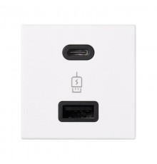 Зарядное устройство USB A+C 18W, 230В~, белый, K45, Connect  K126F-9  Simon