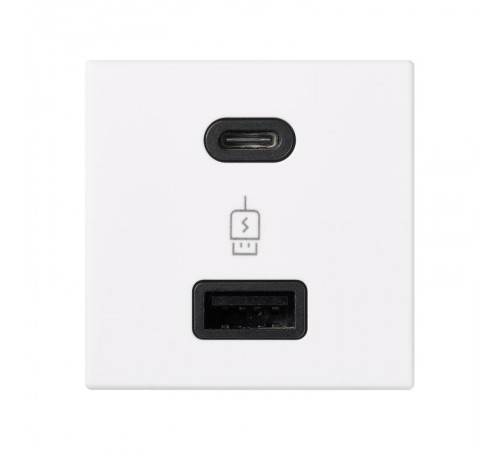 Зарядное устройство USB A+C 18W, 230В~, белый, K45, Connect  K126F-9  Simon