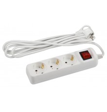 Удлинитель электрический U-3es-3m-3x1,5 с заземлением с выключателем 3 розетки 3м ПВС 3x1,5мм2 16А  Б0044040  ЭРА