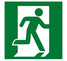 Знак эвакуационный E 01-02 "Выход здесь" (правосторонний) 200х200 мм, пластик  pn-e-01-02  EKF