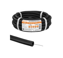 Труба гофрированная ПНД d 16 с зондом (10 м) легкая 350Н черная  SQ0413-0121  TDM