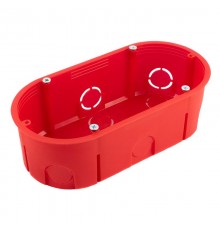 Коробка установочная двухместная безгалогенная (HF) 140х68х46 (94шт/кор) IP20  80-0540С  Промрукав