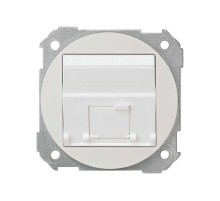 Розетка наклонная для передачи данных со шторкой на 1 разъем RJ45 белого цвета S88  88081-30  Simon