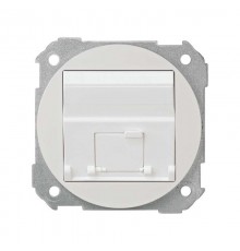 Розетка наклонная для передачи данных со шторкой на 1 разъем RJ45 белого цвета S88  88081-30  Simon