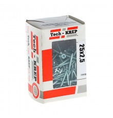 Саморезы универсальные 25х2,5 мм (200 шт) оцинкованные - коробка с окном ( 0,103 кг)  102159  Tech-KREP