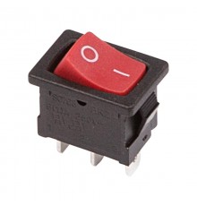 Выключатель клавишный 250V 6А (3с) ON-ON красный Mini  36-2131  REXANT