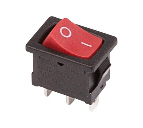 Выключатель клавишный 250V 6А (3с) ON-ON красный Mini  36-2131  REXANT