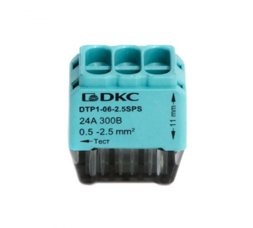 Клеммная колодка на 6 проводника до 2,5 кв. мм. на токи до 24А  DTP1-06-2.5SPS  DKC