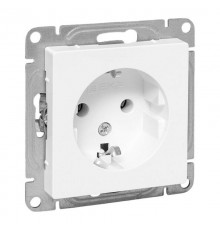Механизм розетки, 16А, с заземлением, без шторок, белый Эпика EKF  UP1-SOW-110  EKF