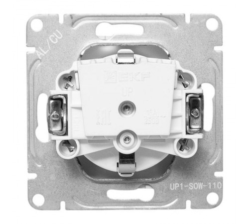 Механизм розетки, 16А, с заземлением, без шторок, белый Эпика EKF  UP1-SOW-110  EKF