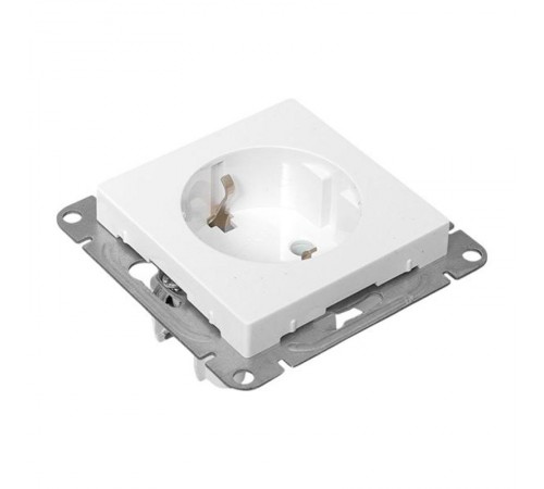 Механизм розетки, 16А, с заземлением, без шторок, белый Эпика EKF  UP1-SOW-110  EKF