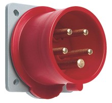 Вилка панельная с прямым фланцем 332BU6, 32A, 3P+E, IP44, 6ч  2CMA193442R1000  ABB