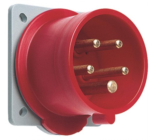 Вилка панельная с прямым фланцем 332BU6, 32A, 3P+E, IP44, 6ч  2CMA193442R1000  ABB