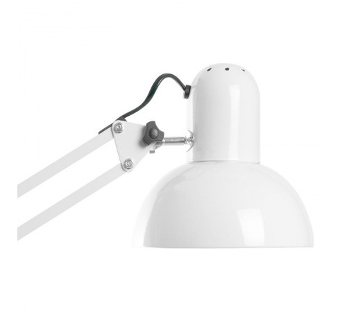 Светильник настольный под лампу E27, max 60W, 230V на струбцине, белый DE1430  24232  FERON