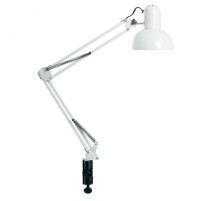 Светильник настольный под лампу E27, max 60W, 230V на струбцине, белый DE1430  24232  FERON