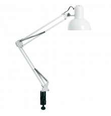 Светильник настольный под лампу E27, max 60W, 230V на струбцине, белый DE1430  24232  FERON