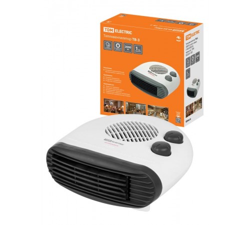 Тепловентилятор ТВ-3, 2000 Вт, регул. мощн. (1000/2000 Вт), термостат,   SQ2520-1305  TDM