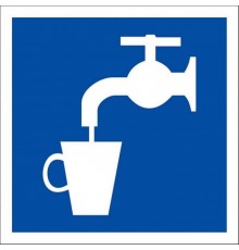 Знак D 02 "Питьевая вода" 200х200 мм, пленка самоклеящаяся ГОСТ Р 12.4.026-2001  an-d-02  EKF