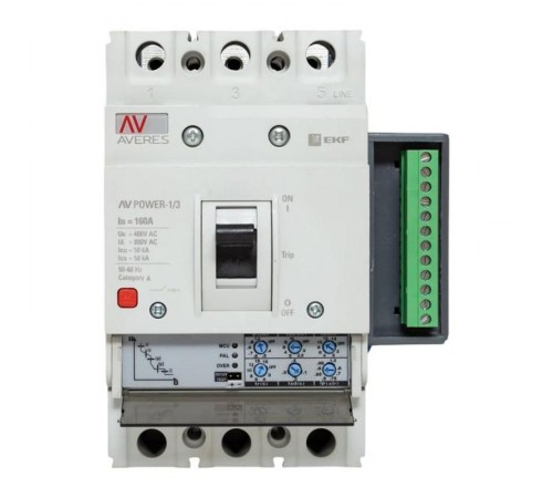 Выключатель автоматический AV POWER-1/3 160А 50kA ETU2.2  mccb-13-160-2.2-av  EKF