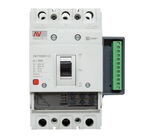 Выключатель автоматический AV POWER-1/3 160А 50kA ETU2.2  mccb-13-160-2.2-av  EKF