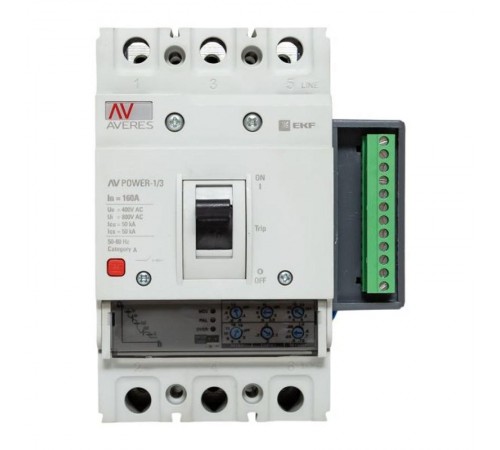 Выключатель автоматический AV POWER-1/3 160А 50kA ETU2.2  mccb-13-160-2.2-av  EKF