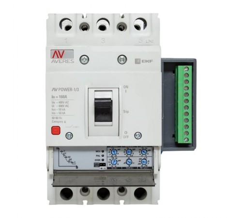 Выключатель автоматический AV POWER-1/3 160А 50kA ETU2.2  mccb-13-160-2.2-av  EKF
