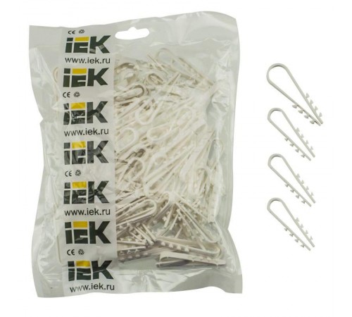 Дюбель хомут 5-10мм нейлон белый (100шт)  UHH35-5-10-100  IEK