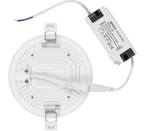 Встраиваемый светильник Frameless круг 12W 4000K 1/40  967511212  Gauss