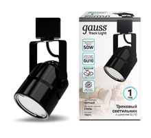 Светильник светодиодный трековый цилиндр GU10 220V IP20 60*145мм черный однофазный  TR011  Gauss