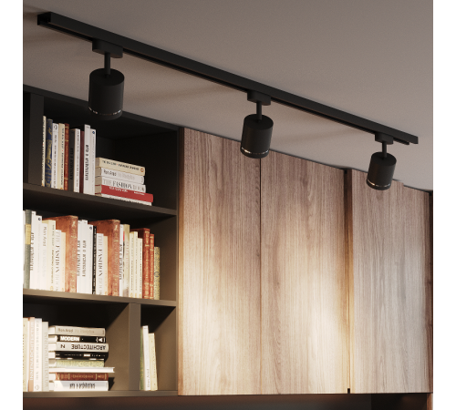 Светильник светодиодный трековый цилиндр GU10 220V IP20 60*145мм черный однофазный  TR011  Gauss