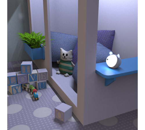 Светильник ночник настольный Qplus GTL702 5W 200lm 2700-6000K 5V Li-ion 1200mA голубой диммируемый LED 1/10/30  NN7026  Gauss