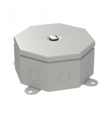 Коробка металлическая Октагон серая 130х130х63 (9 шт/кор)  70-0100-7035  Промрукав