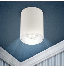 Светильник трековый OL1 GU10 WH накладной, GU10, D80*100мм, белый  Б0041503  ЭРА