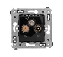 Розетка TV-FM-SAT в стену, "Avanti", "Черный квадрат"  4402533  DKC