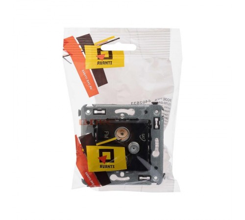 Розетка TV-FM-SAT в стену, "Avanti", "Черный квадрат"  4402533  DKC