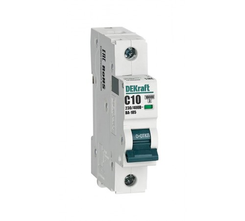 Выключатель автоматический  однополюсный ВА-105 10А C 10кА  13152DEK  DEKraft