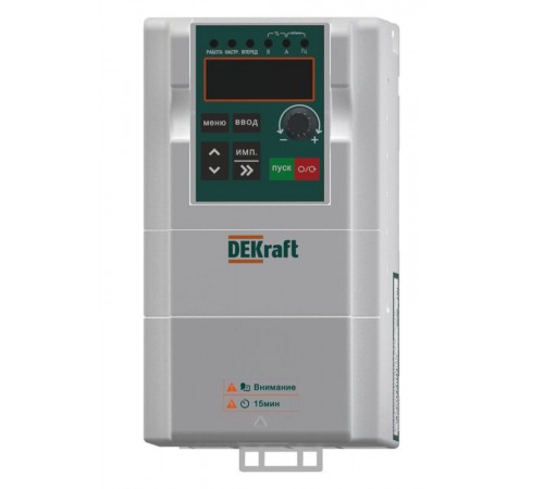 Преобразователь частоты DEKV060-0.75кВт 3 фазы 380В с торм. модулем  DEKV060G0R75T4B  DEKraft