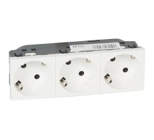 Розетка Mosaic 3Х2К+З нем.ст. с отверстиями под 45 град.  077253  Legrand