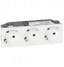 Розетка Mosaic 3Х2К+З нем.ст. с отверстиями под 45 град.  077253  Legrand