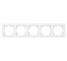 Рамка для розеток и выключателей Intro Accent 6-505-01 на 5 постов, СУ, белый   Б0063775  Intro