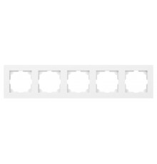 Рамка для розеток и выключателей Intro Accent 6-505-01 на 5 постов, СУ, белый   Б0063775  Intro