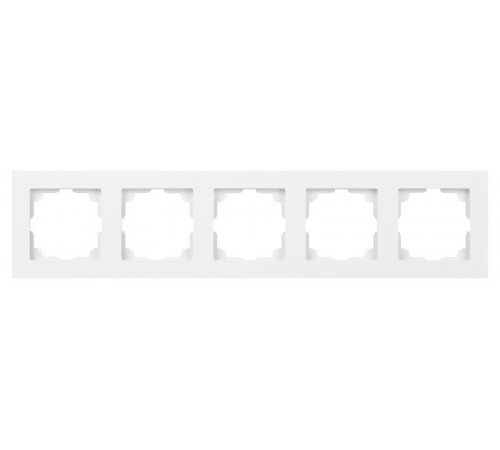 Рамка для розеток и выключателей Intro Accent 6-505-01 на 5 постов, СУ, белый   Б0063775  Intro